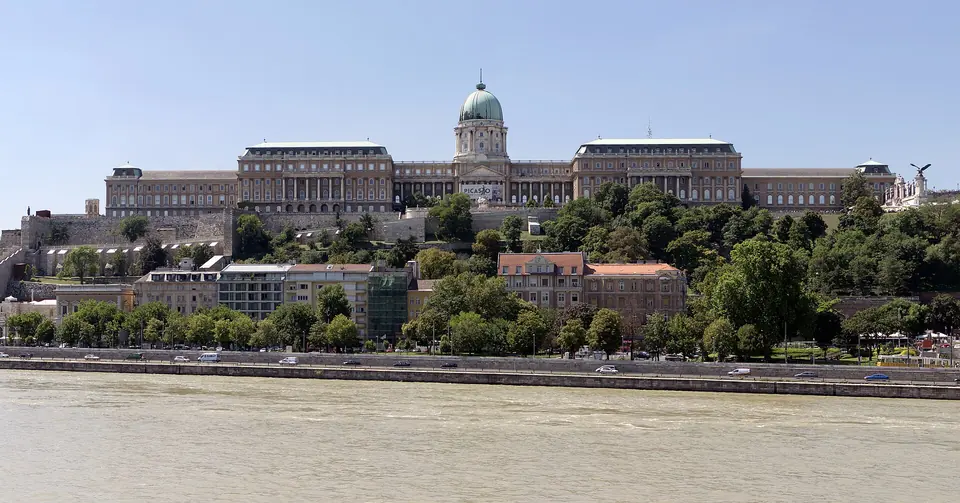 Buda Castle as seen from the opposite side of the Danube river, Budapest, Hungary