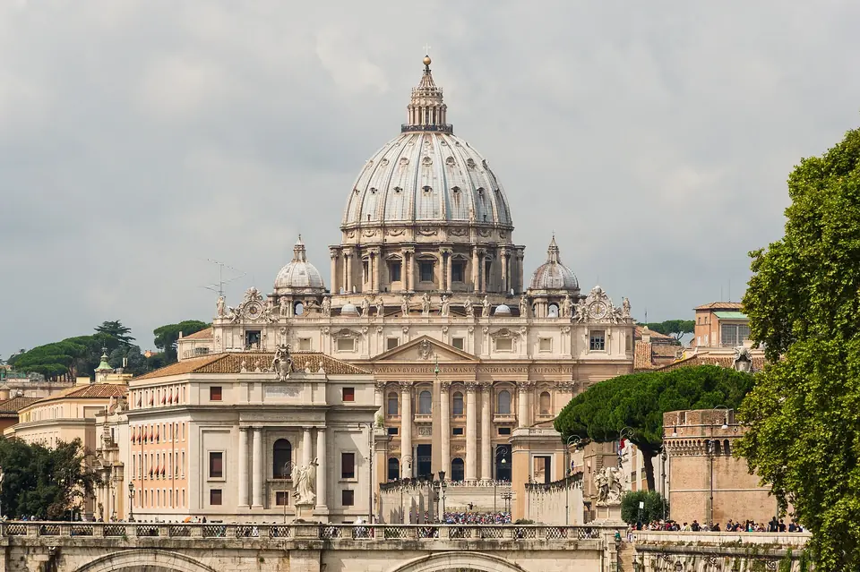 Facing Saint Peter's basilica, Rome, Italy, Vatican City